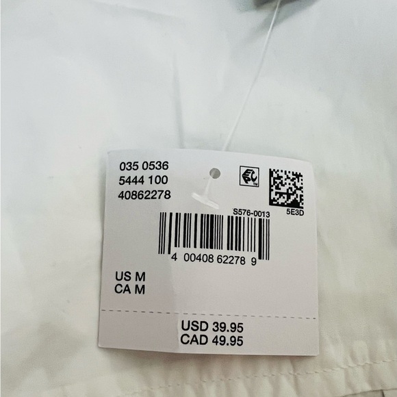 NWT American Eagle Tie front long sleeve white 100% cotton shirt medium - Picture 9 of 9